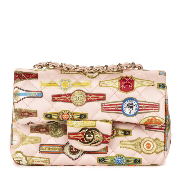 Chanel Ltd. Ed. Paris Cuba Cigar Label Printed Rectangular Mini Classic Flap